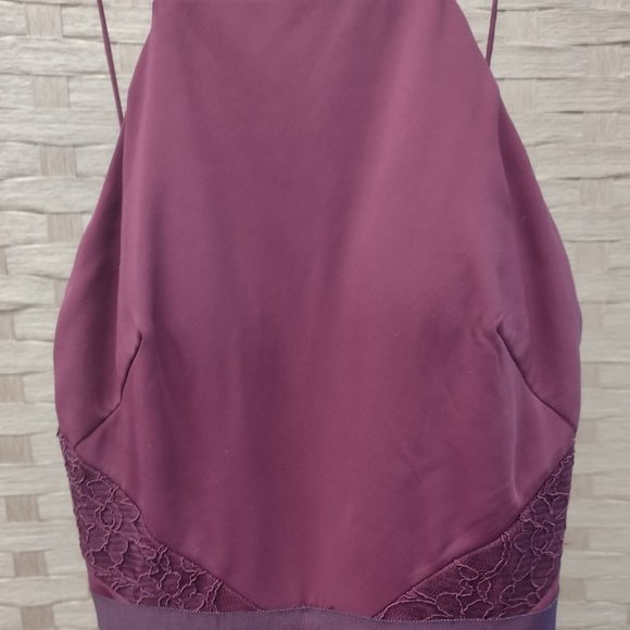 Bill Levkoff, Maroon Halter Formal Dress - Picture 3 of 5